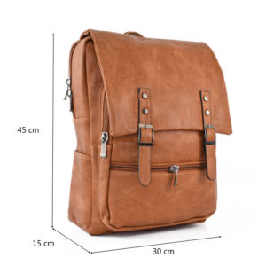 Rucsac-Unisex-Sacha-cu-USB-Maro-Deschis-2-profil