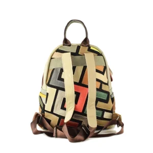 Rucsac dama Multicolor piele naturala spate