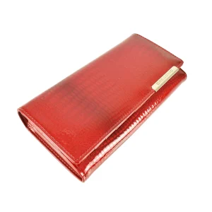 Portofel dama Gregorio Red piele naturala RFID rosu deasupra