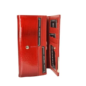 Portofel dama Gregorio Red piele naturala RFID rosu interior 1