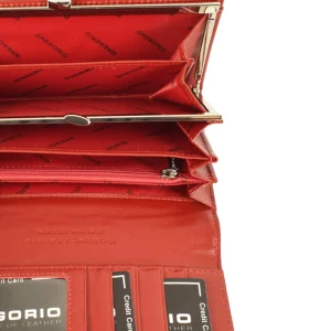 Portofel dama Gregorio Red piele naturala RFID rosu interior 2