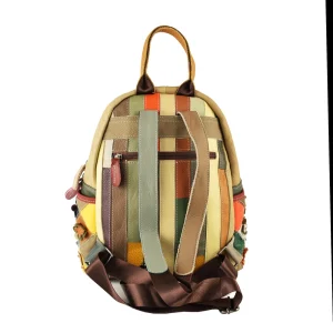 Rucsac dama Flowers piele naturala spate