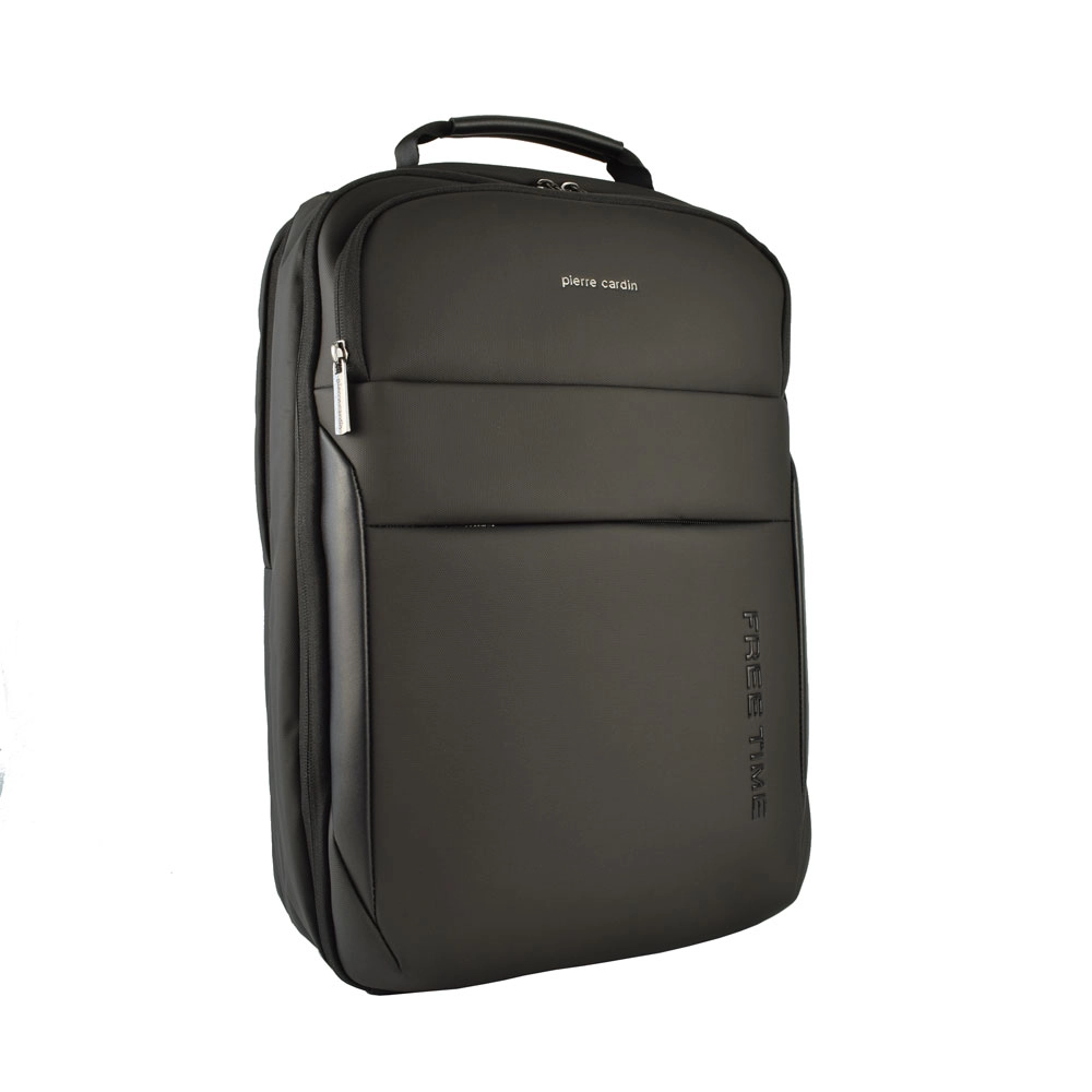 Rucsac barbati Pierre Cardin Laptop USB Negru profil